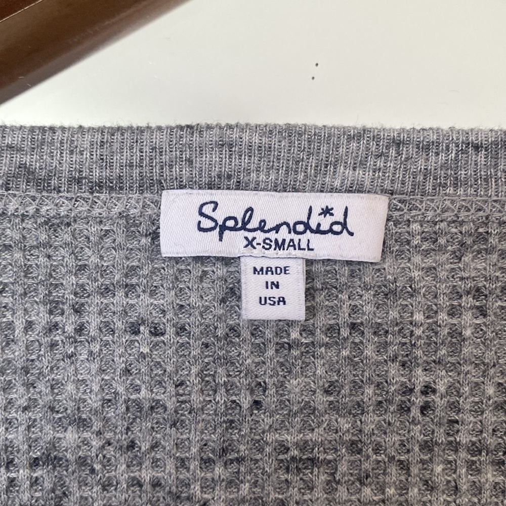 Splendid Thermal Forever Henley Heather Gray Long Sleeve Size XS - Picture 3 of 4